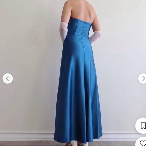 Vintage Jessica McClintock Satin Strapless Gown - Picture 6 of 6